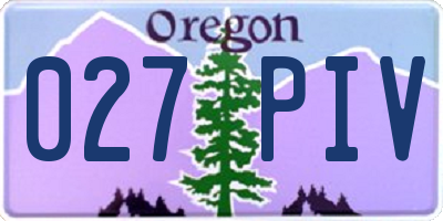 OR license plate 027PIV