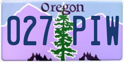 OR license plate 027PIW
