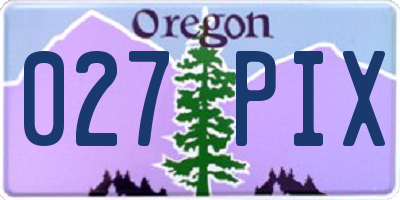 OR license plate 027PIX