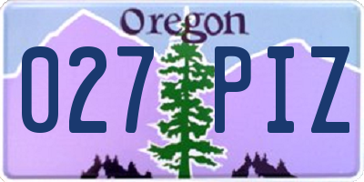 OR license plate 027PIZ