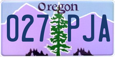 OR license plate 027PJA