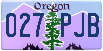 OR license plate 027PJB