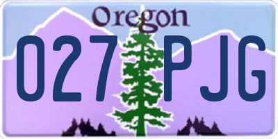 OR license plate 027PJG