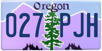 OR license plate 027PJH