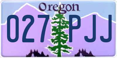 OR license plate 027PJJ