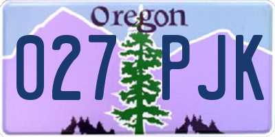 OR license plate 027PJK