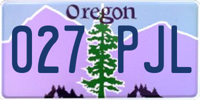 OR license plate 027PJL