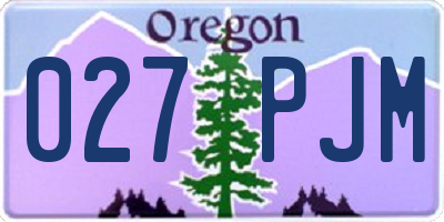 OR license plate 027PJM