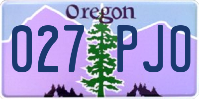 OR license plate 027PJO