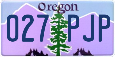 OR license plate 027PJP