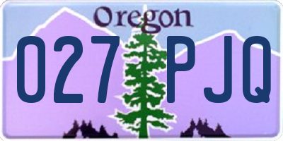 OR license plate 027PJQ