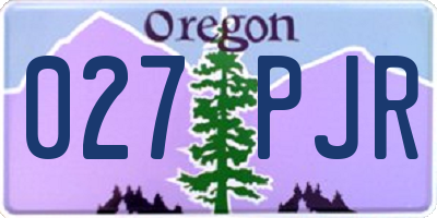 OR license plate 027PJR