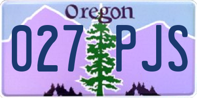 OR license plate 027PJS