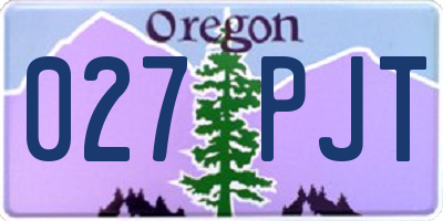 OR license plate 027PJT