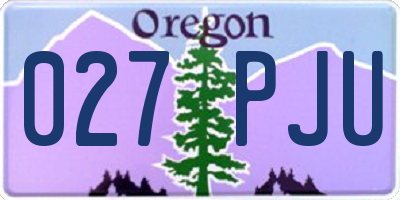 OR license plate 027PJU