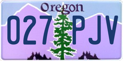 OR license plate 027PJV