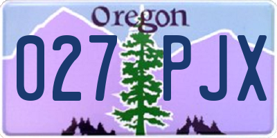OR license plate 027PJX