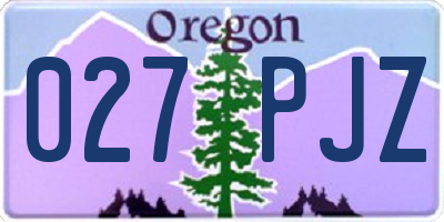 OR license plate 027PJZ
