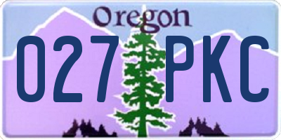 OR license plate 027PKC