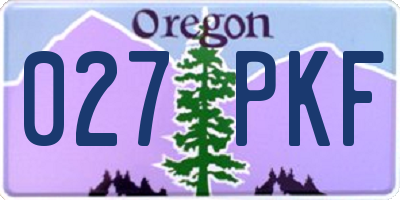 OR license plate 027PKF