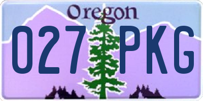 OR license plate 027PKG