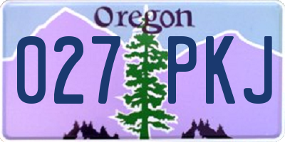 OR license plate 027PKJ