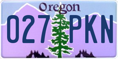 OR license plate 027PKN