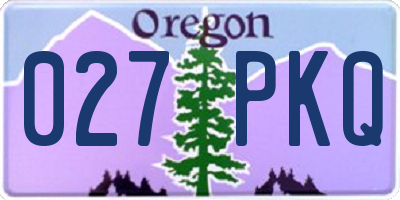 OR license plate 027PKQ