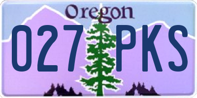 OR license plate 027PKS