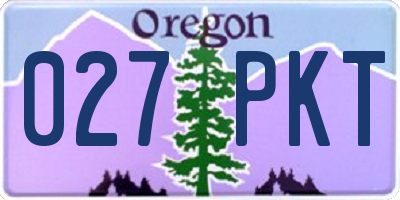 OR license plate 027PKT