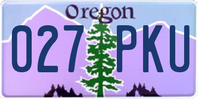 OR license plate 027PKU