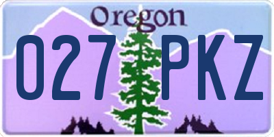 OR license plate 027PKZ