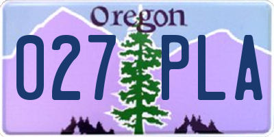 OR license plate 027PLA