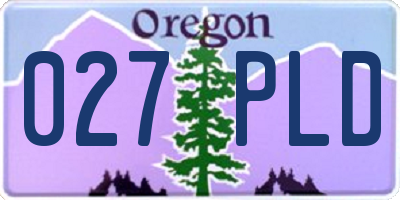 OR license plate 027PLD