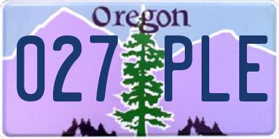 OR license plate 027PLE