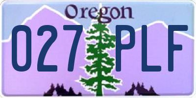 OR license plate 027PLF