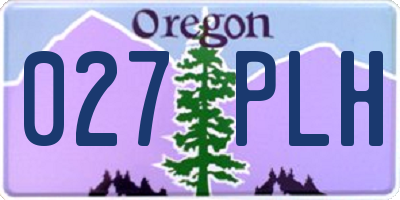 OR license plate 027PLH