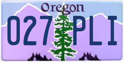 OR license plate 027PLI