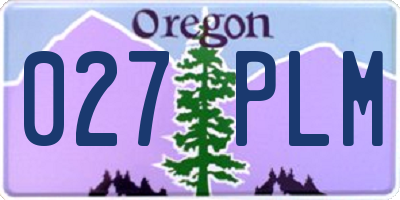 OR license plate 027PLM