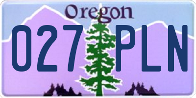 OR license plate 027PLN