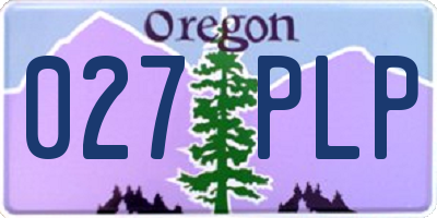 OR license plate 027PLP