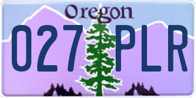 OR license plate 027PLR