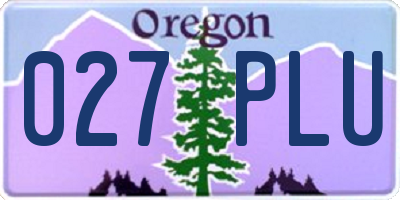 OR license plate 027PLU