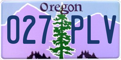 OR license plate 027PLV