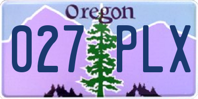 OR license plate 027PLX