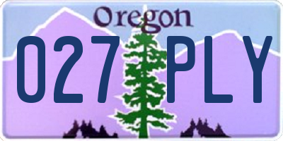 OR license plate 027PLY