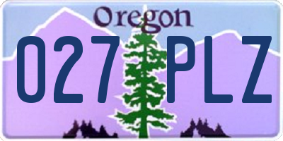 OR license plate 027PLZ
