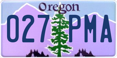 OR license plate 027PMA