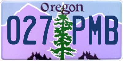 OR license plate 027PMB