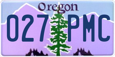 OR license plate 027PMC